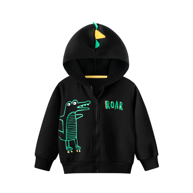27Kids children's jacket autumn and winter children's sweater zipper plus velvet sweater cross-border live supply baby boys' clothes