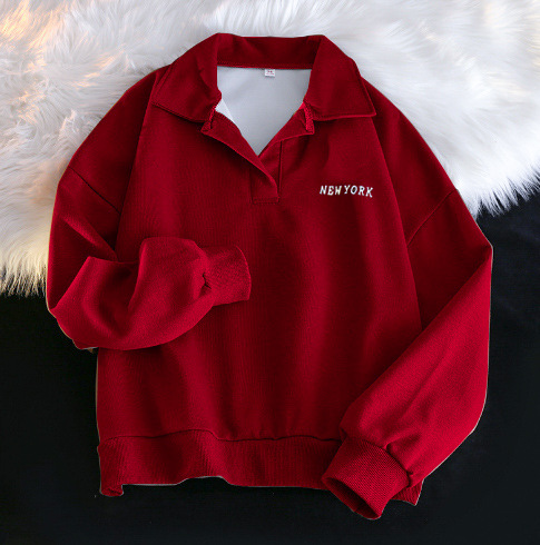 Picture of Cross-border polo Collar Sweater Women's Spring and Autumn Thin Loose New Fashion Brand Korean Style chic Hong Kong Style Top Long Sleeve Jacket