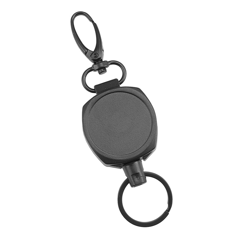 Picture of Easy Pull Buckle Round Metal Outdoor Anti-lost Anti-theft Key Chain Olive Buckle Hanging Buckle Retractable Easy Pull Cable