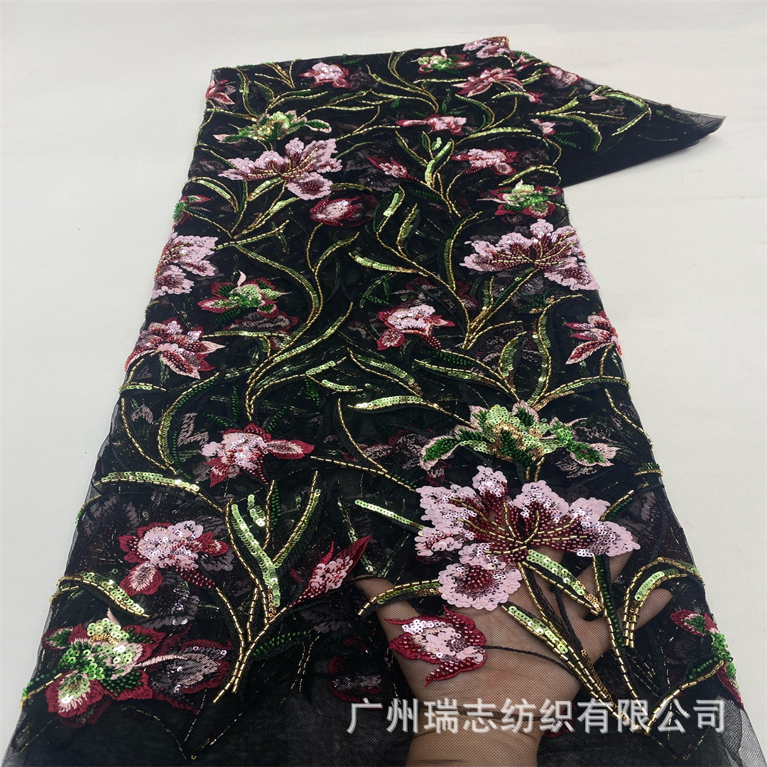 Picture of Fashion Dress Export European and American Lace Sequin Embroider Lace Fabric Embroider Lace Fabrics