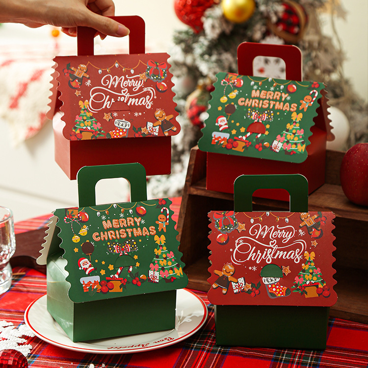 Christmas Apple Box Christmas Eve Snowflake Crisp Nougat Fruit Cookies Handheld Gift New Packaging Gift Box