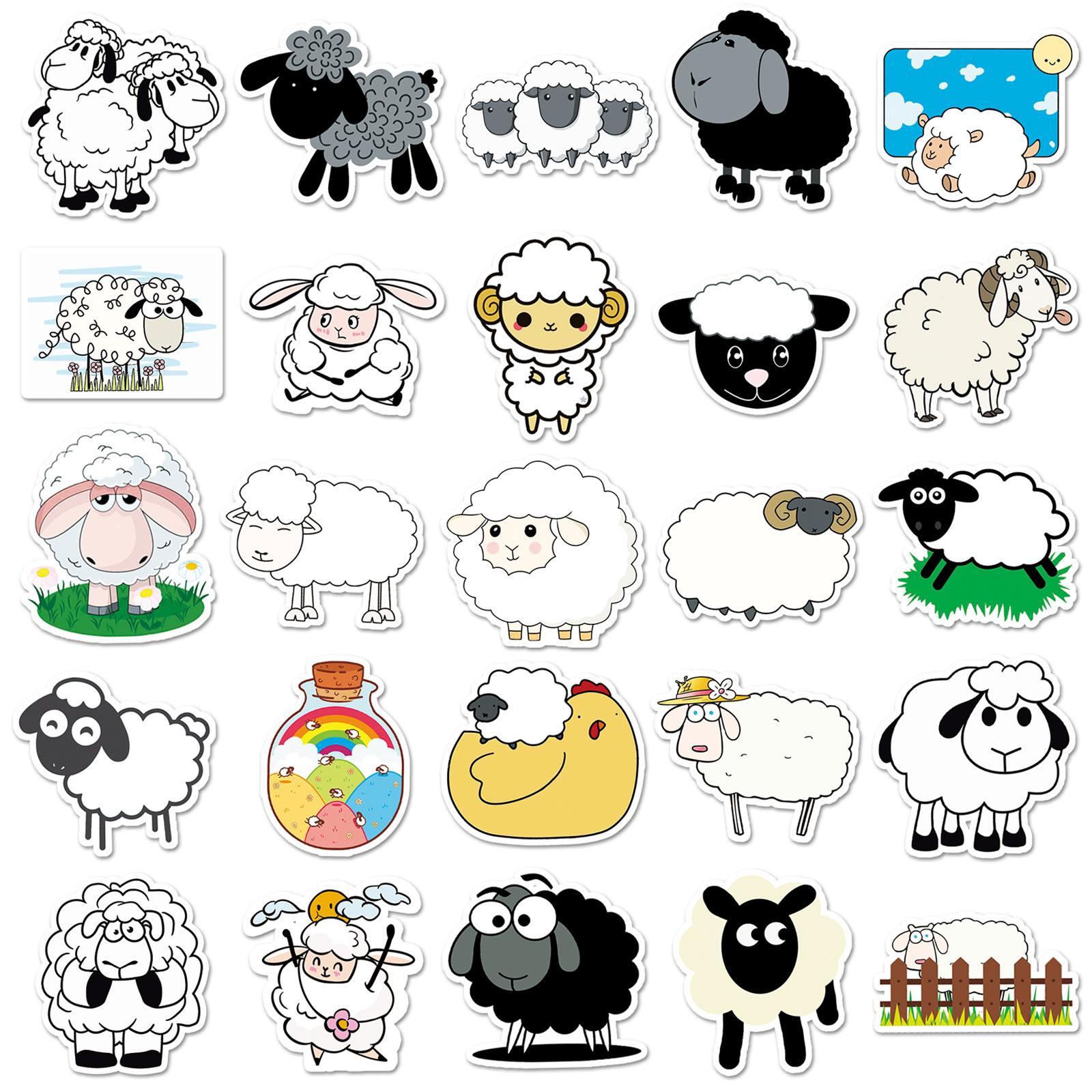 Picture of 50 Sheep Animal Personality Ins Wind Plant DIY Decorative Stickers Laptop Car Scooter Stickers