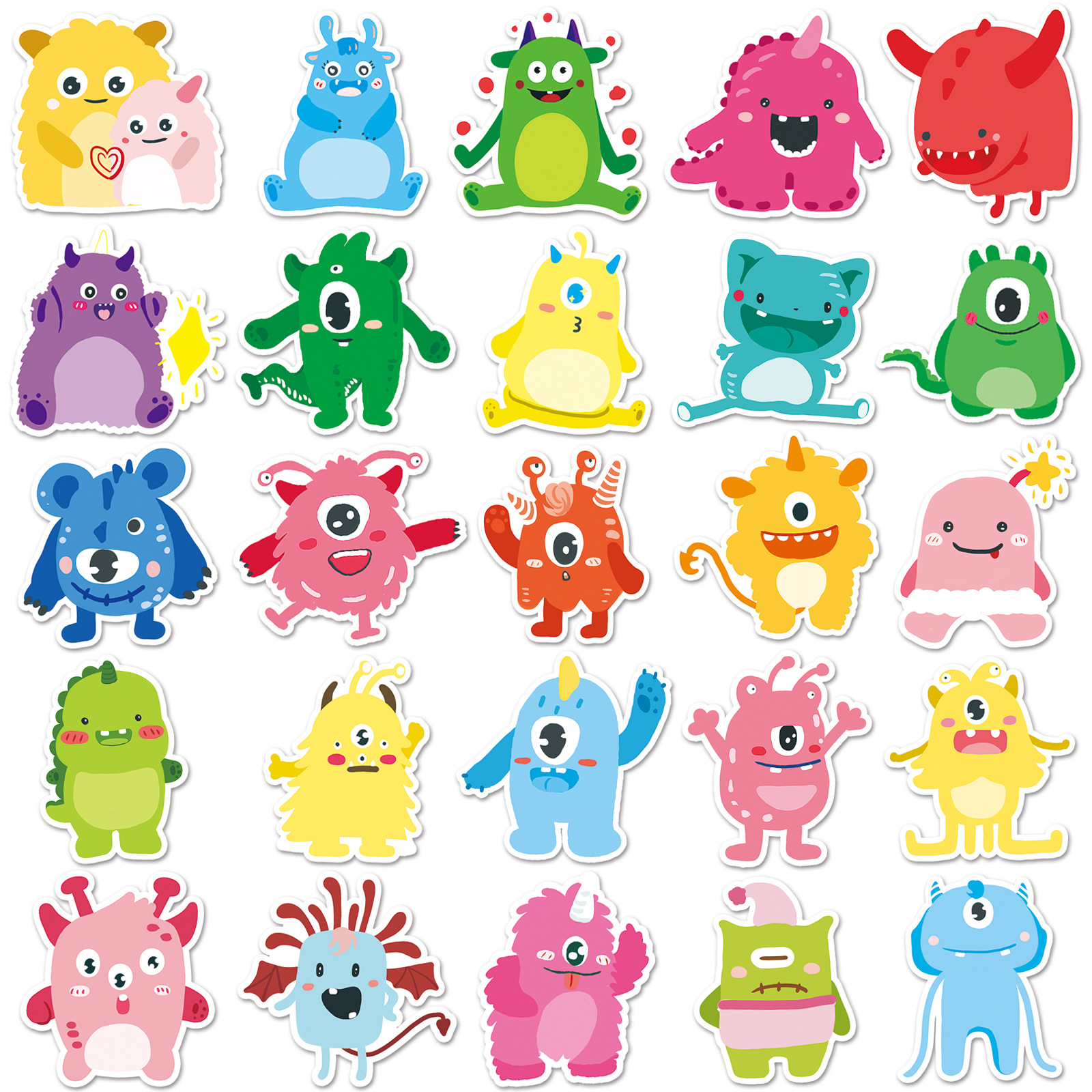Picture of 50 cartoon monsters cute original non-infringing hand book stickers diy notebook stationery gifts waterproof