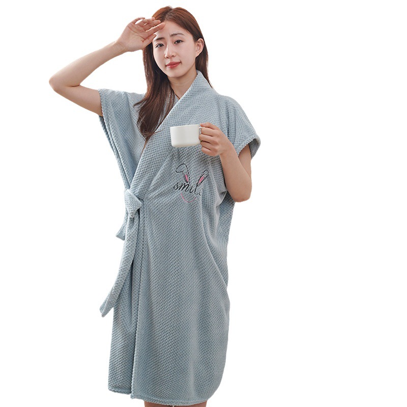 Picture of Bath Towel Women's 2025 New Pineapple Plaid Bathrobe Women Can Wrap Bathrobe Wearable Thickeneded Soft Absorbent Bath Skirt
