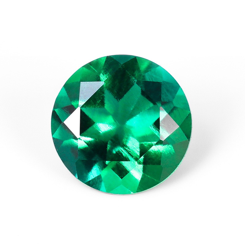 Picture of in stock Wholesale Regenerated Emerald Bare Stone Laboratory Cultivation Emerald Zambia Color Round Bare Stone