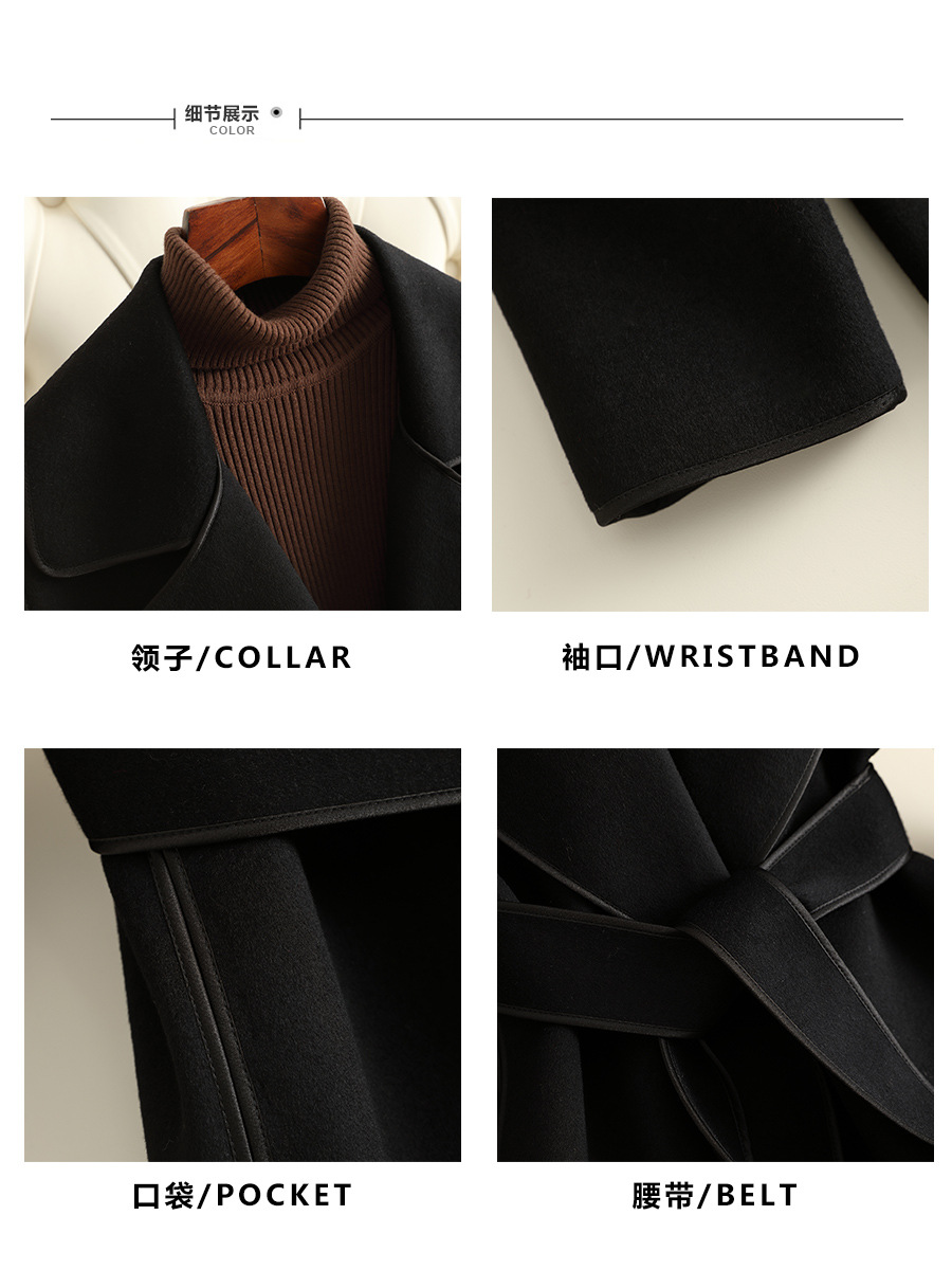 Picture of 2025 New Double-Sided Cashmere Coat Women's Mid-Length Slim Small Fragrance Style Woolen Coat Women's High-End