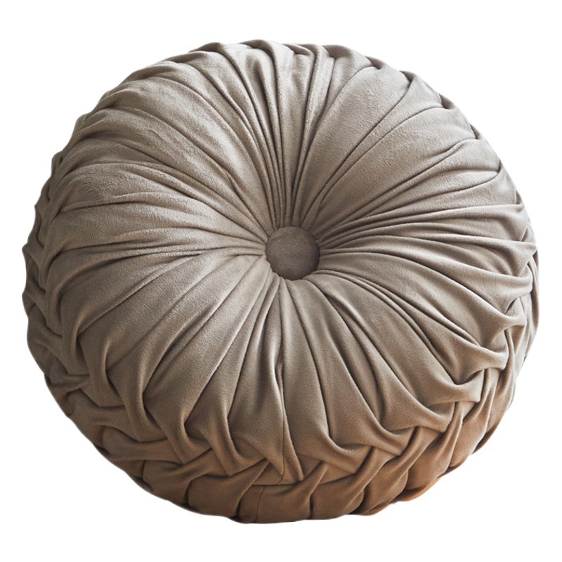 Amazon Explosions ins Style Pumpkin Pillow Round Sofa Pillow Dutch Velvet Handmade Pleated Wheel Pillow Wholesale