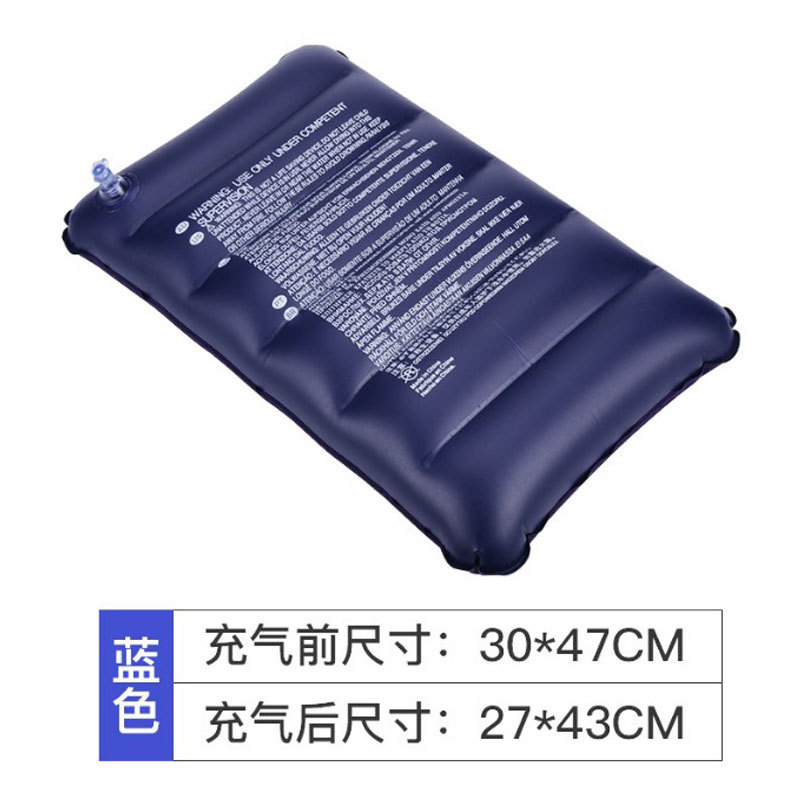 Picture of pvc flocking inflatable pillow large thick outdoor square pillow travel lunch break waist cushion beach leather pillow 85g