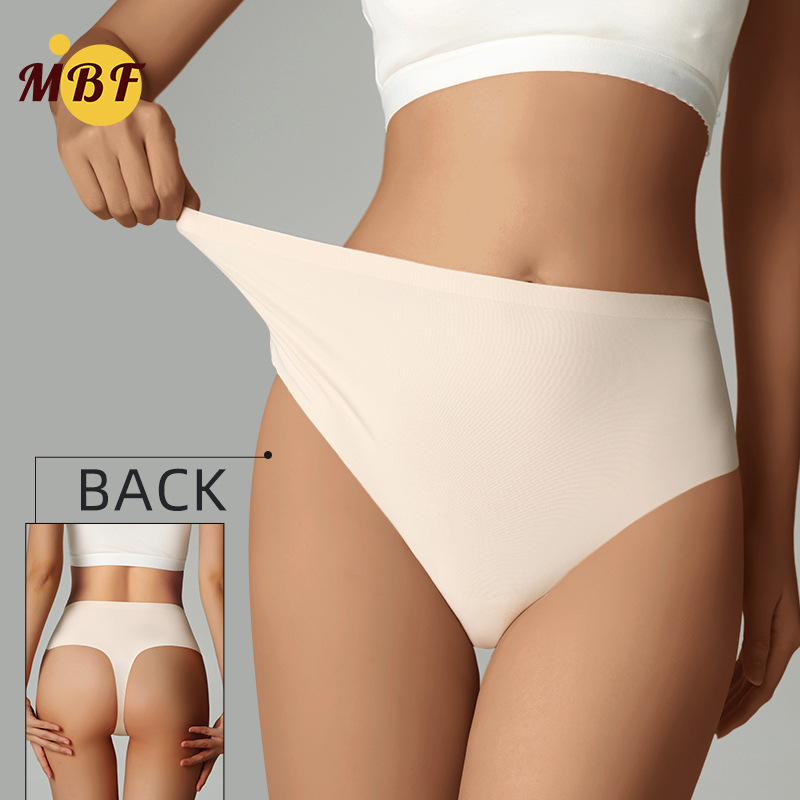 Sexy Lingerie European and American Style Sports and Fitness Sexy Seamless Ice Silk One-Piece High-Waisted Quick-Drying Thong for Women Foreign Trade