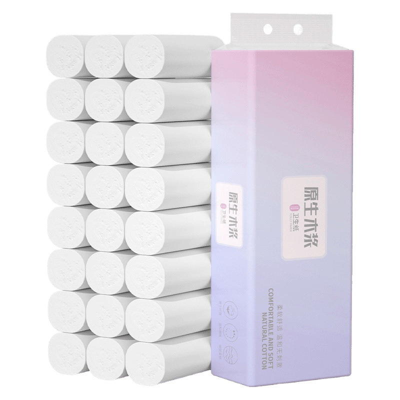 Picture of 84 Rolls, Full Box of Toilet Paper, Street Stall Search Toilet Paper, Wood Pulp Toilet Paper, Affordable Coreless Roll for Home Use