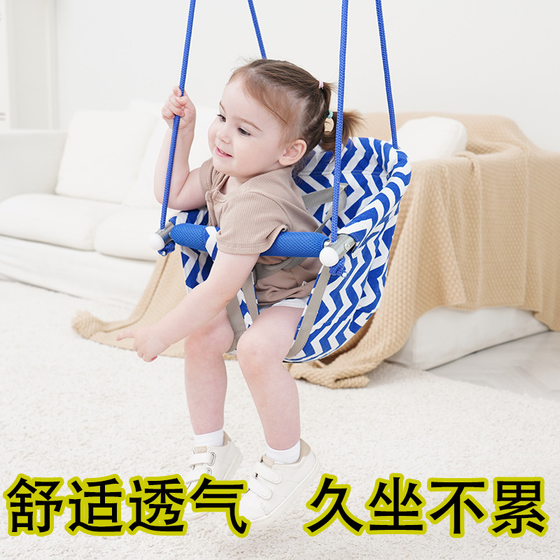 Picture of Children's Swing Indoor and Outdoor Household Door Frame Courtyard Outdoor Horizontal Bar Baby's Swing Baby's Hanging Chair Cloth Swing