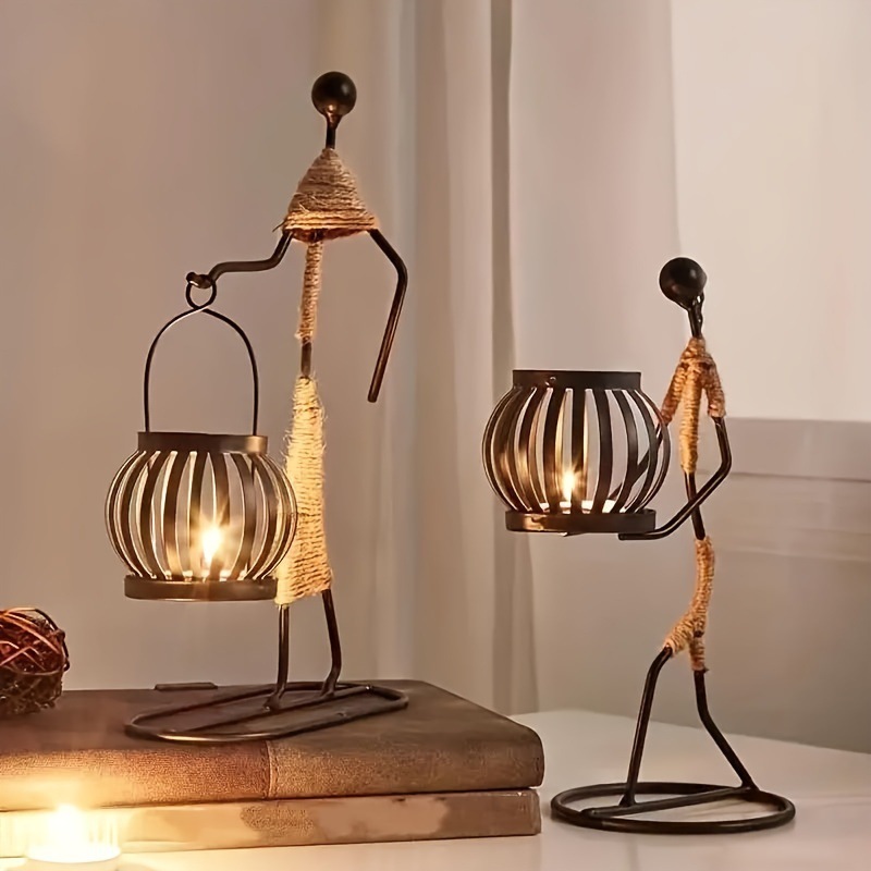 Picture of Cross-border Iron Candlestick Decoration Ornaments European Restaurant Dining Table Atmosphere Lamp Candlestick Home Metal Crafts
