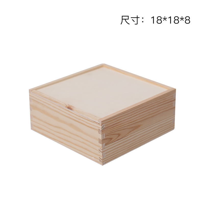 Picture of Accompanying Gift Wooden Box Simple Pine Gift Packaging Box Candy Box Immortal Flower and Wood Box Wooden Jewelry Storage Box