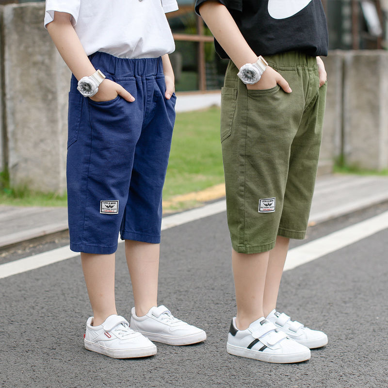 Picture of Boys' cropped pants outer wear thin 2023 new summer Middle and big children sports pants children's shorts boys' middle pants