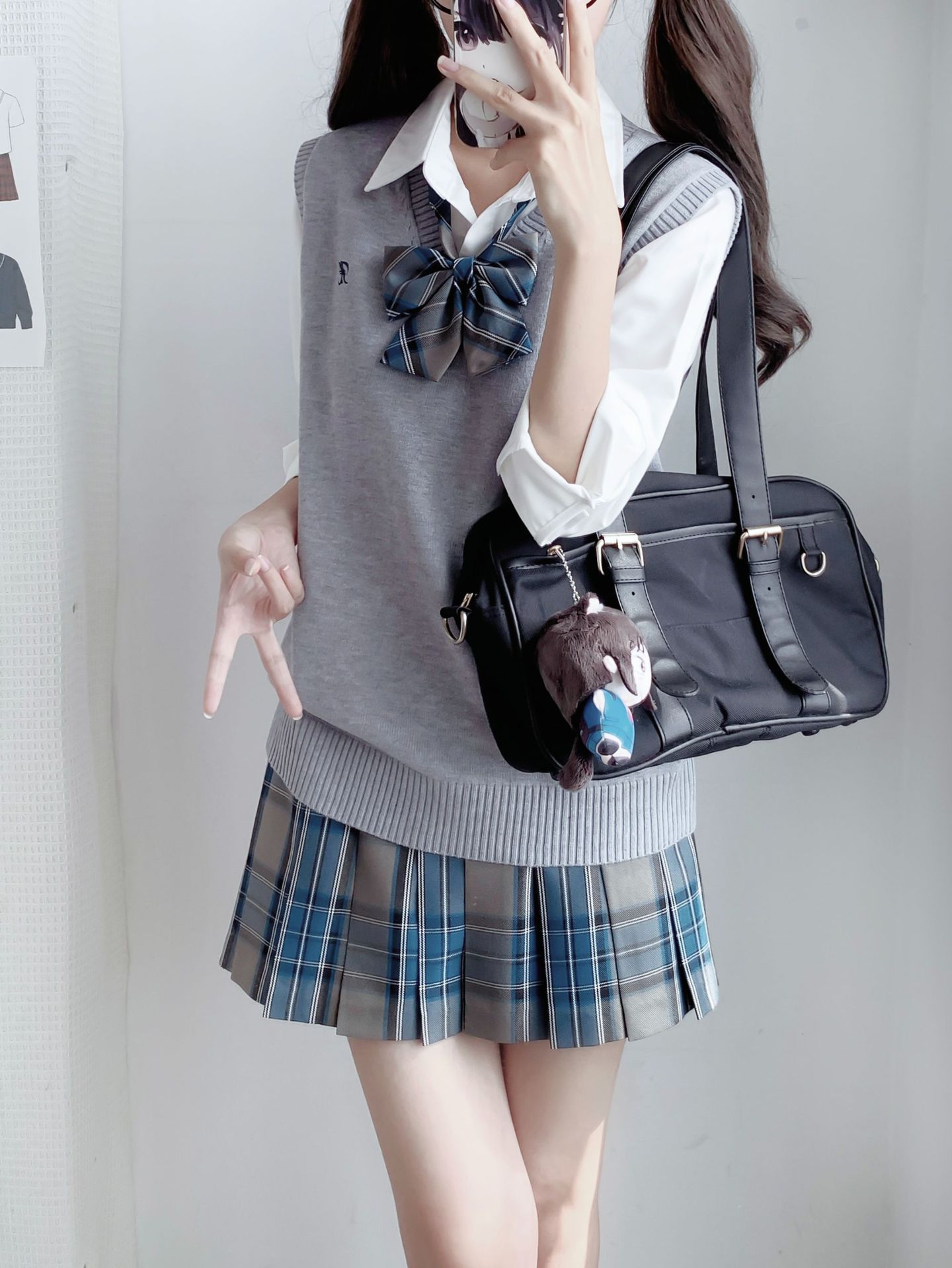 Jk Uniform Spring and Summer Slim-fit High Waist Pleated Skirt School Style Slim-fit All-match Cardigan Paid Skirt Japanese Style College Style suit