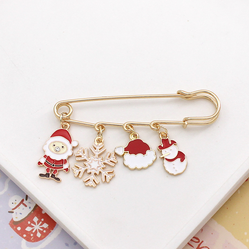 Picture of European and American Christmas Series Metal Brooch Cartoon Santa Claus Badge Clothing Accessories Christmas Gift Badge