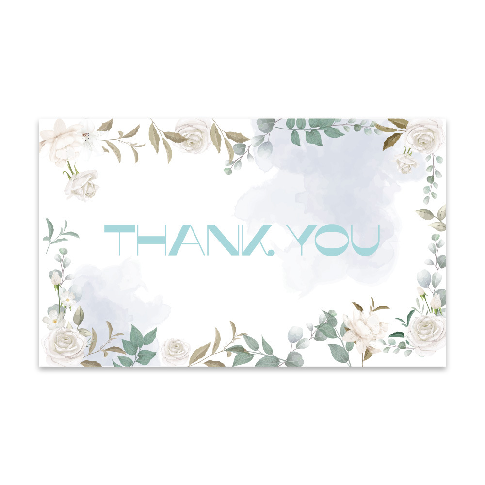 Picture of Amazon cross-border wholesale green leaf thank you card coated paper card thank you gift card pink packaging card