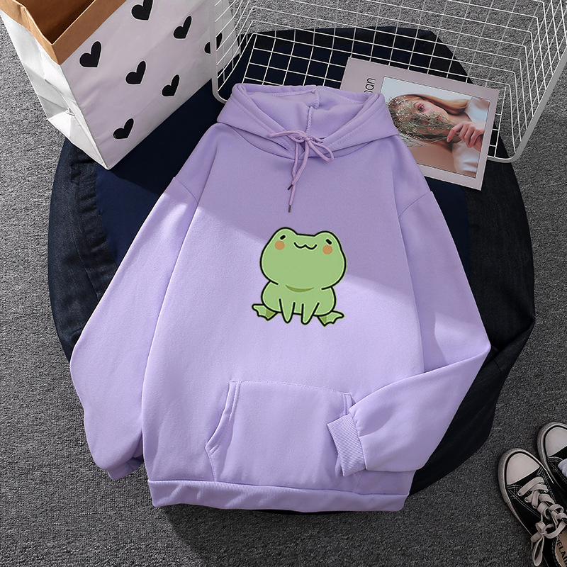 Picture of Wish little frog European and American style cross-border LOGO loose fashion Hoodies women wholesale a generation of hair