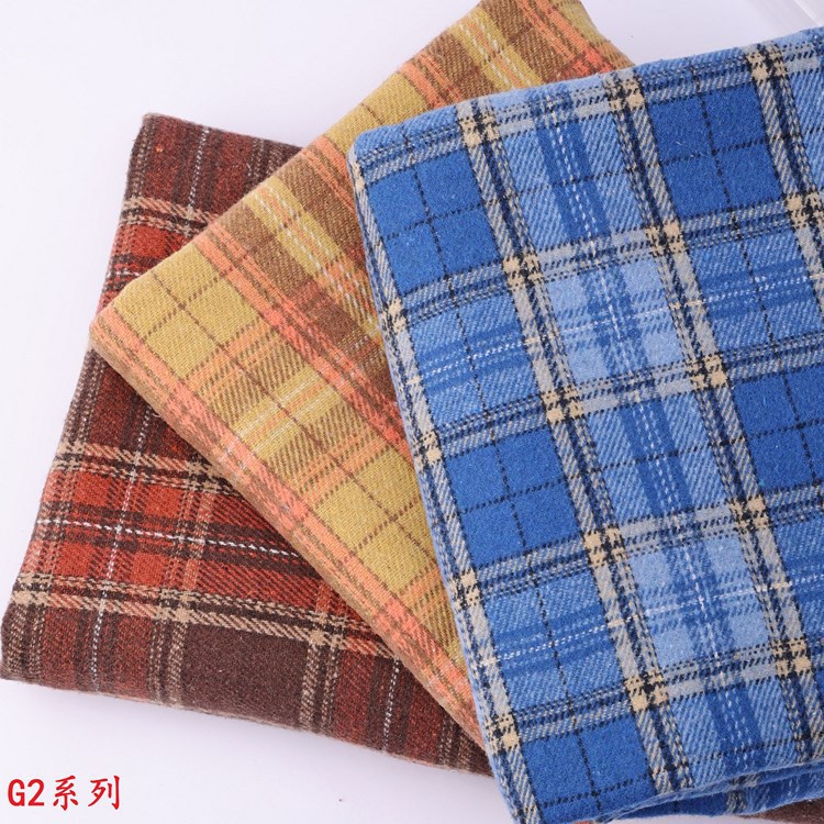 Thickened Autumn and Winter Yarn-dyed Plaid Fleece Jacquard Cloth Korean-style Plaid Outdoor Tablecloth Warm Hat Fabric