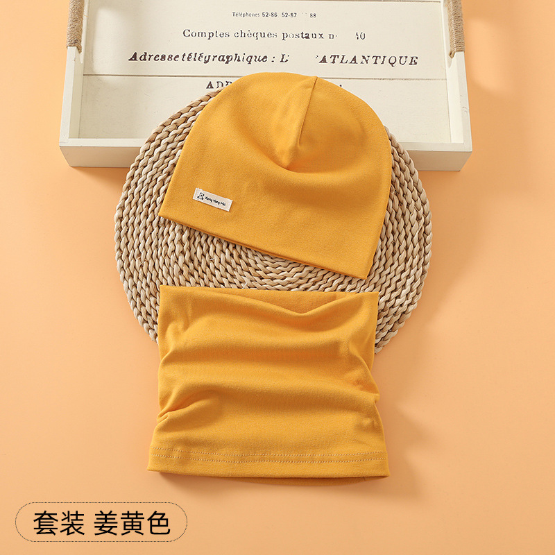 Picture of New baby double hat suit warm Amazon foreign trade wholesale printing children's scarf hat suit
