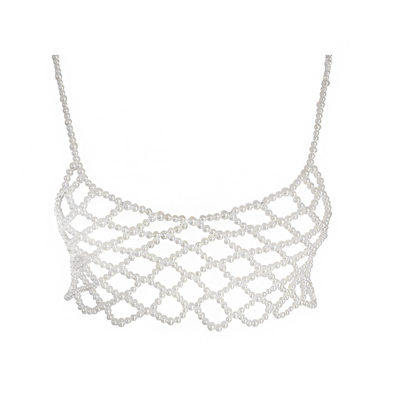 Picture of European and American cross-border jewelry summer fashion hand-woven fishing net Pearl bra sexy multi-layer sling body chain