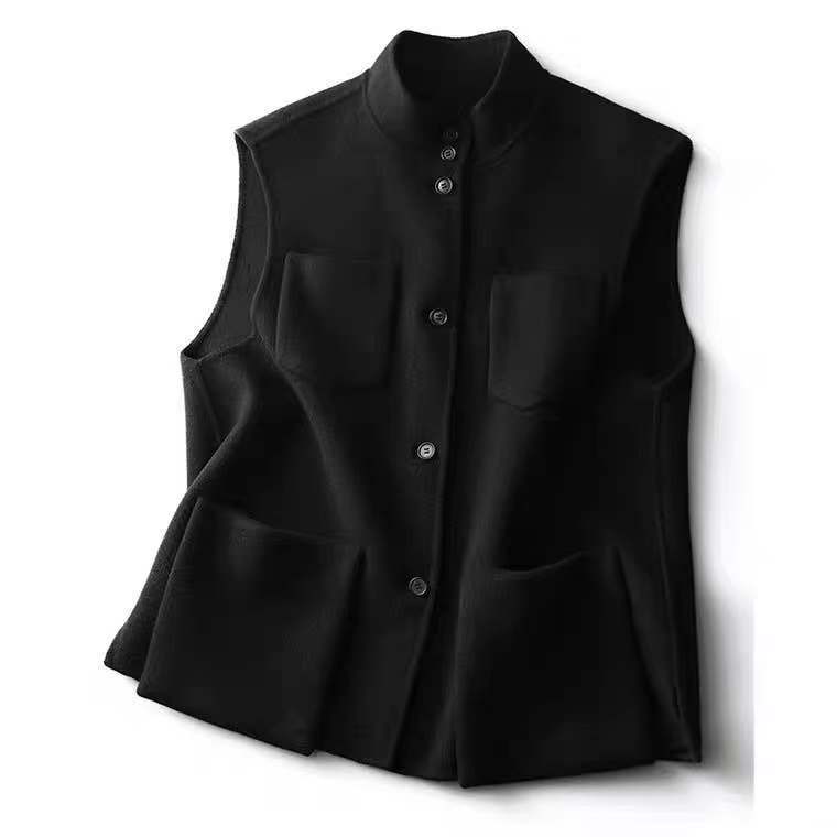 Picture of In-Stock Manufacturer Direct Sale New Large Pocket Workwear Style Wool Double-Sided Vest Jacket for Women Autumn and Winter
