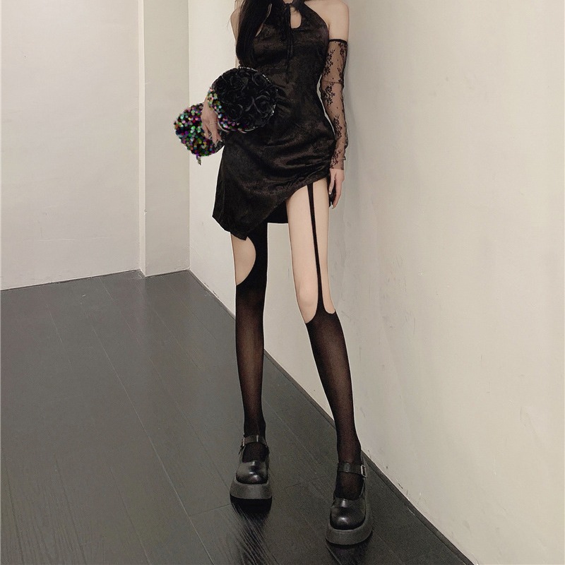 Irregular Fishnet Pantyhose Lolita AB Irregular Fishnet Stockings JK Style Lolita Hole Stockings