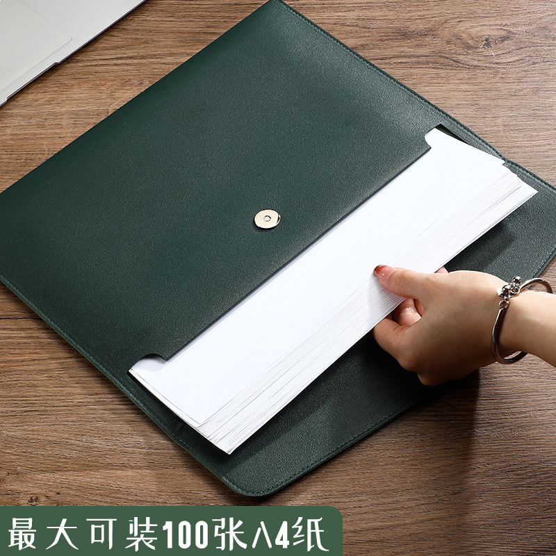 Picture of Leather File Bag Folder Contract Invoice File Bag School Office Supplies Friends Gift A4 Storage Bag Factory