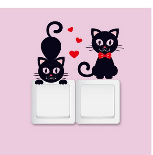Picture of K Series Switch Stickers Wall Stickers Creative Kitten Laptop Living Room Bedroom Wall Random Stickers