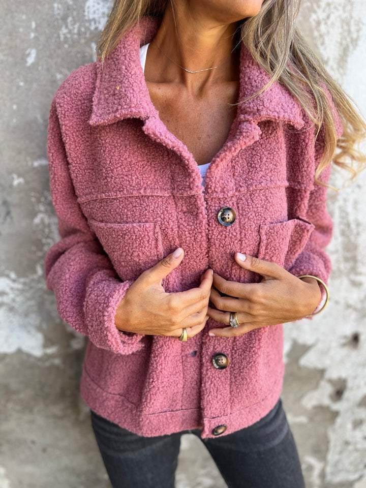 Picture of 2024 Independent Station New Amazon AliExpress-Fall/Winter Lapel Single-breasted Lamb Wool Jacket