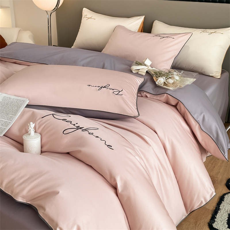 Picture of Light luxury 120 long-staple cotton quilt cover single piece pure cotton quilt cover solid color double-piece quilt cover Nantong bedding