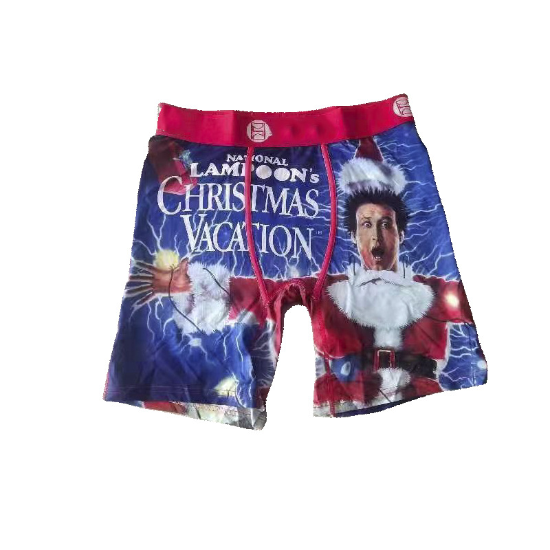 Picture of Men's Underwear Cartoon Print Men's Quick-Drying Boxer Briefs Sports Underwear Fitness Extended Underwear Men's Wholesale