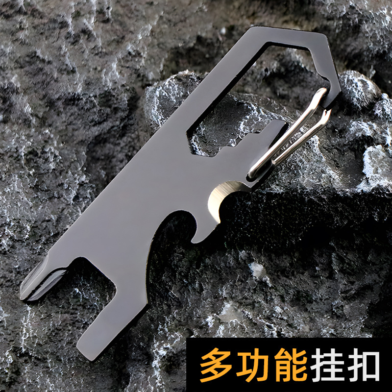Multifunctional EDC Portable Key Hanger Outdoor Mountaineering Buckle Quick Hanging Bottle Opener Rope Cutter Screwdriver Screwdriver Screwdriver
