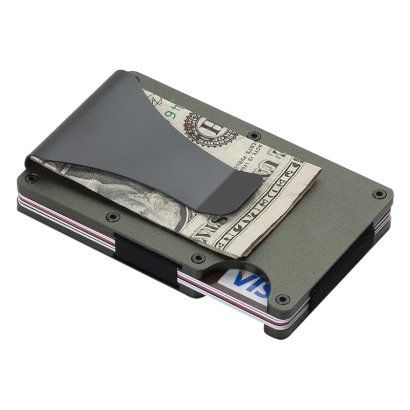 Popular Multi-Functional Anti-Theft Anti-Degaussing Aluminum Alloy Card Holder Rfid Credit Card Box Card Holder Two-In-One Wallet