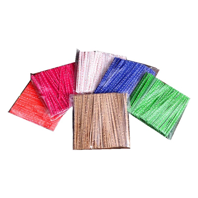 Brown Packing Paper Tie Baking Packaging Colorful Tie Bread Packaging Bag Tie Rope Lollipop Sealing Iron Tie Wholesale
