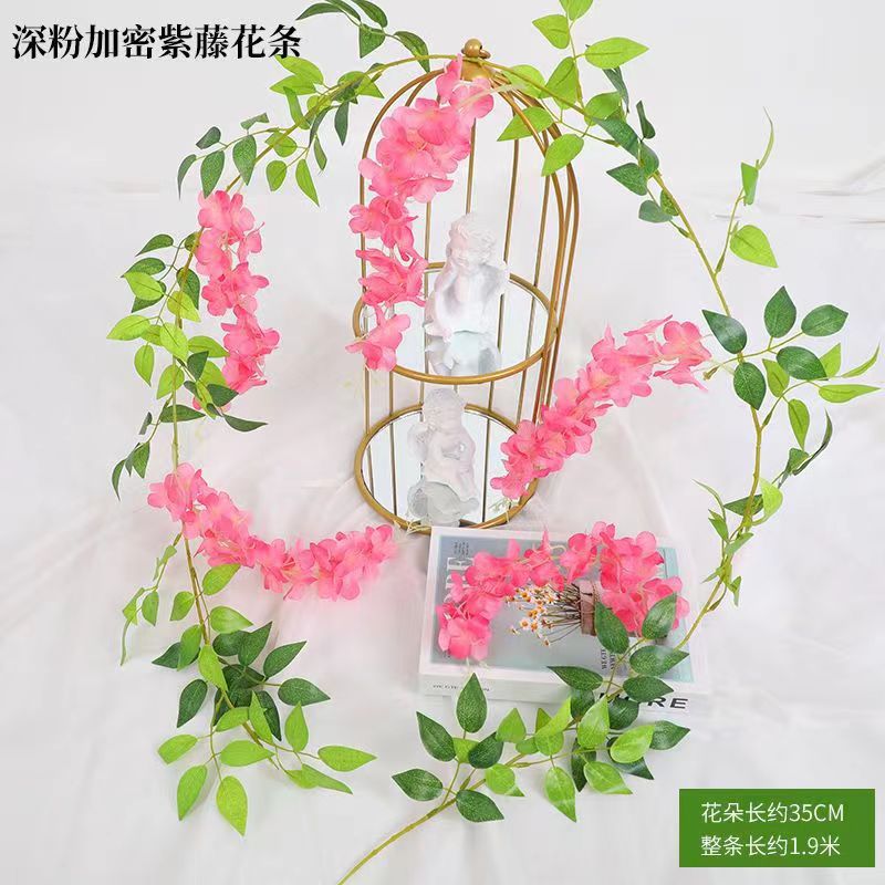Picture of Simulation wisteria flower false Flower Vine decorative flower winding hanging flower plastic flower Vine string flower plant pipe shading flower