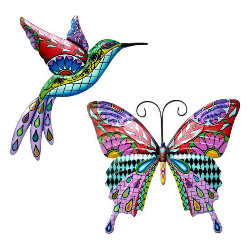 Amazon Iron Big Hummingbird Butterfly Set Home Pendant Decorations Hardware Crafts