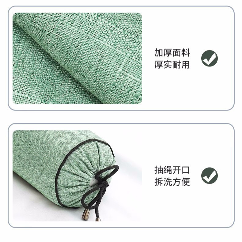 Picture of Cervical Pillow Buckwheat Skin Pillow Cervical Spine Sleeping Special Massage Pillow to Help Sleep Hard Cylinder Single Neck Pillow