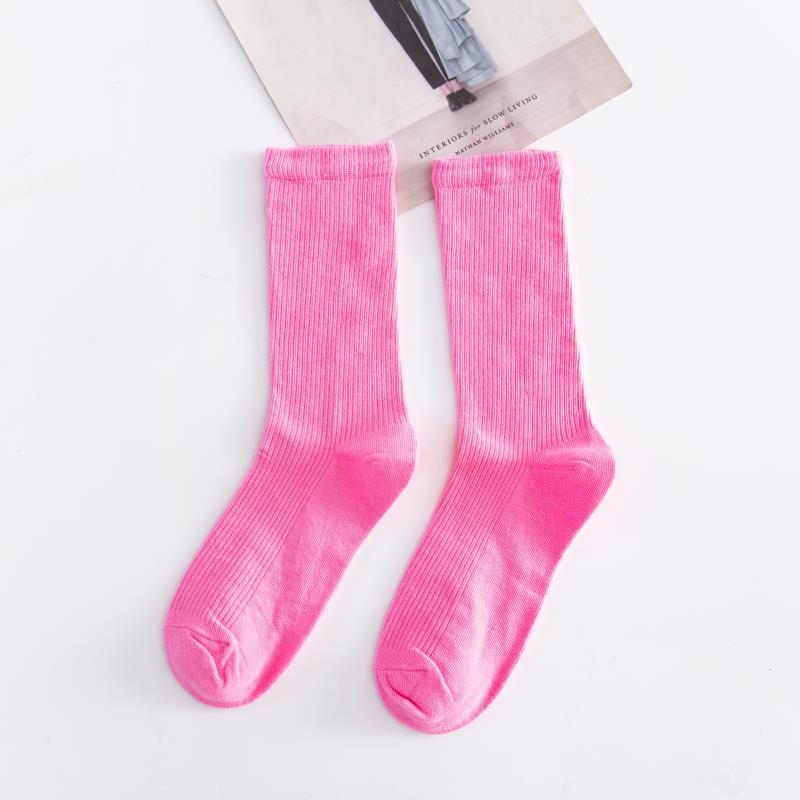 Picture of Spring and summer women's socks solid color dopamine color tube socks Zhuji pile socks ladies candy color socks cotton socks