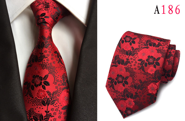 Picture of Source manufacturers polyester jacquard material men's tie big flower spike fashion tie in stock wholesale