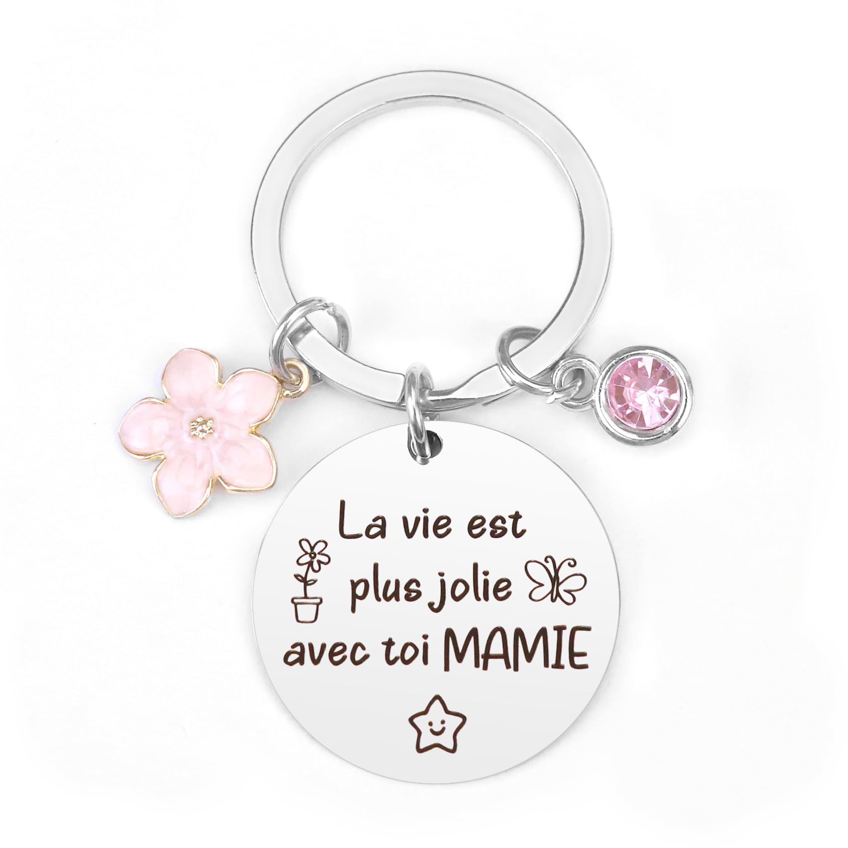 Picture of Customized German Russian Spanish Stainless Steel Keychain Commemorative Blessing Colleagues Keychain Can be customized with graphics and text
