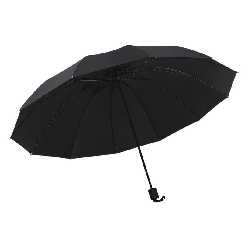Large wholesale folding umbrella men's oversized 12-bone reinforced custom strong wind-resistant sunscreen sunshade umbrella women