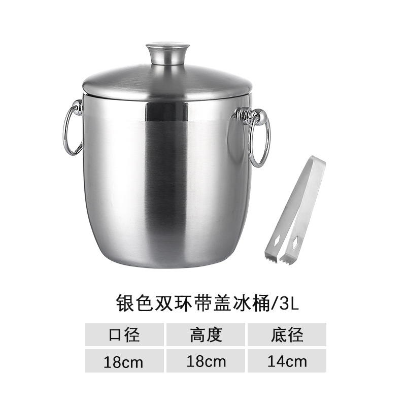 Picture of Stainless Steel Deer Head Ice Bucket KTV Bar Ice Bucket Champagne Bucket Commercial Beer Red Wine Bucket for Ice Cubes
