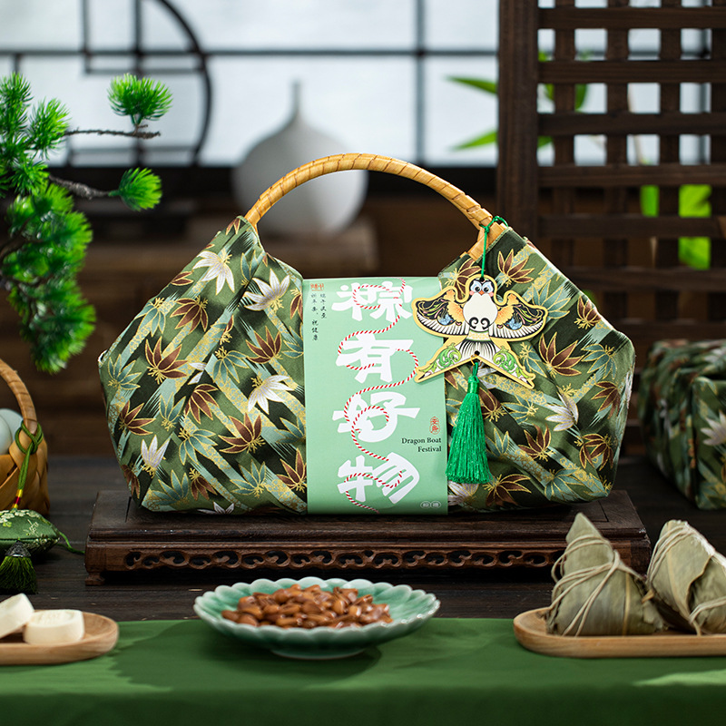 2025 Dragon Boat Festival Gift Box Bamboo Basket Gift Box Rice Dumplings Salted Duck Egg Packaging Box Empty Box Ready Stock Manufacturer Ready Stock Can Add Logo