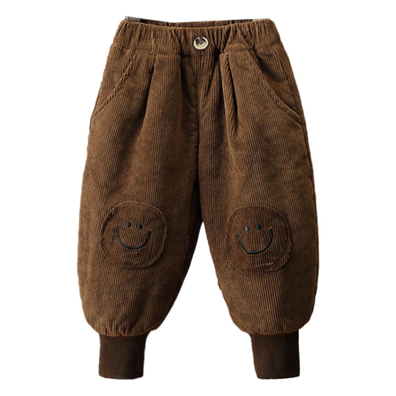 Children's Wear Winter Boys' Corduroy Pants Girls' Lambskin Pants Children's One-piece Velvet Warm Pants Children's Sports Pants