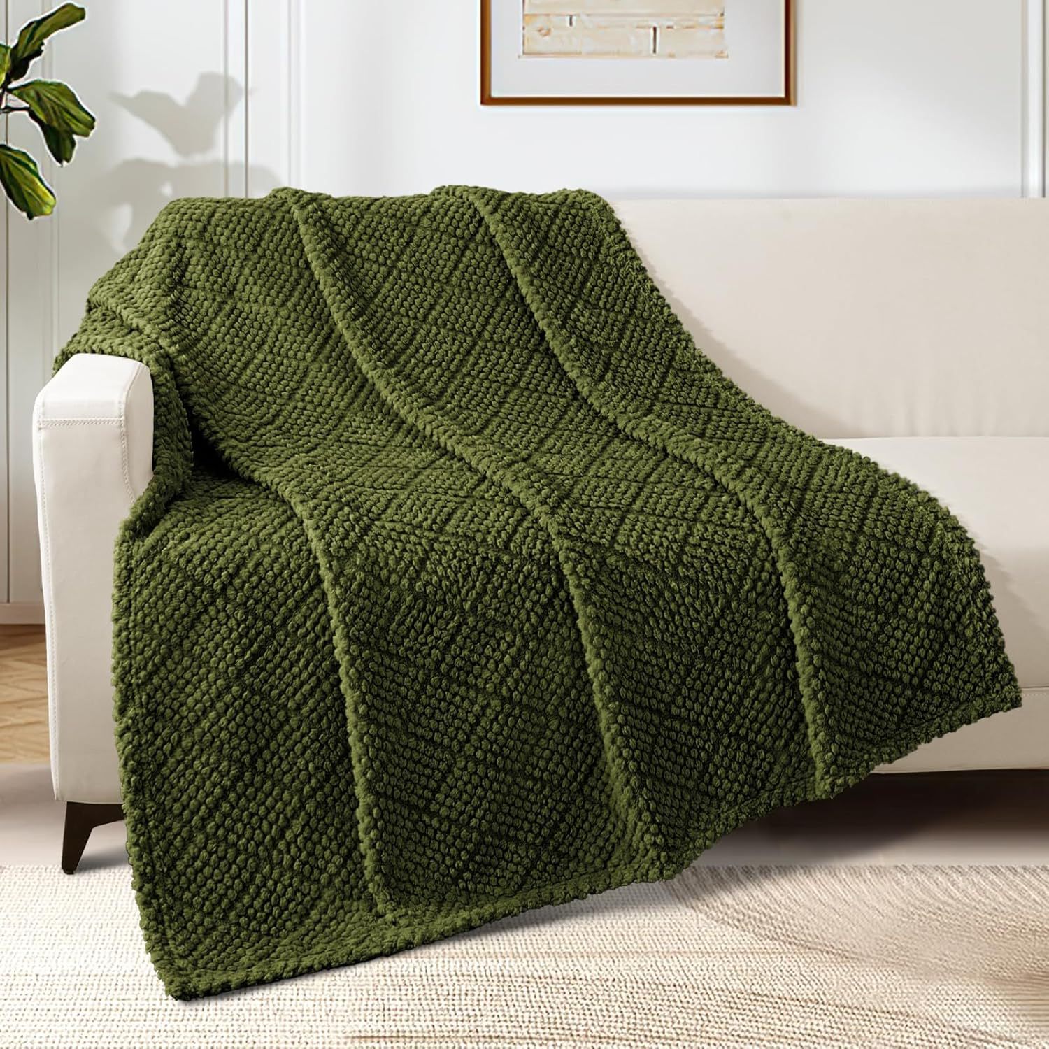 Picture of Cross-Border Mesh Corn Grain Flannel Blanket, Thickened and Fleece-Lined, Suitable for Office Nap, Skin-Friendly, Ultra-Soft Blanket