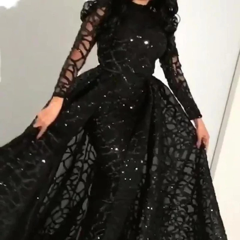Picture of 2025 new European and American women's dress AliExpress independent station long sleeve gold dress dress dress