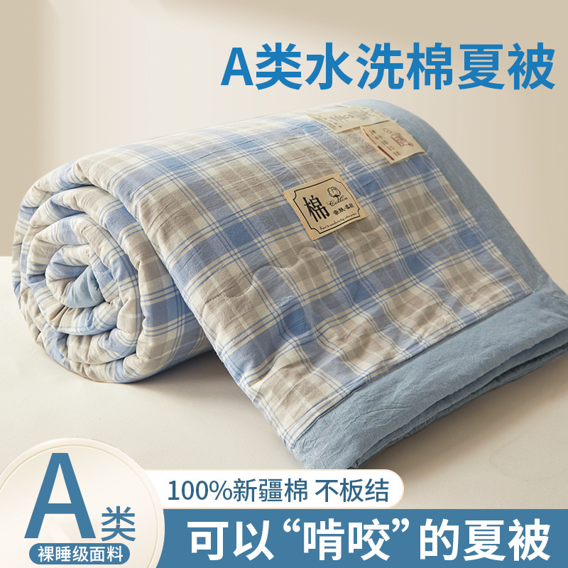 Xinjiang Cotton Summer Quilt Gift Air Conditioning Quilt Summer Cooling Quilt Four-Piece Set Pure Cotton Quilt Spring & Fall Quilt Quilt Core