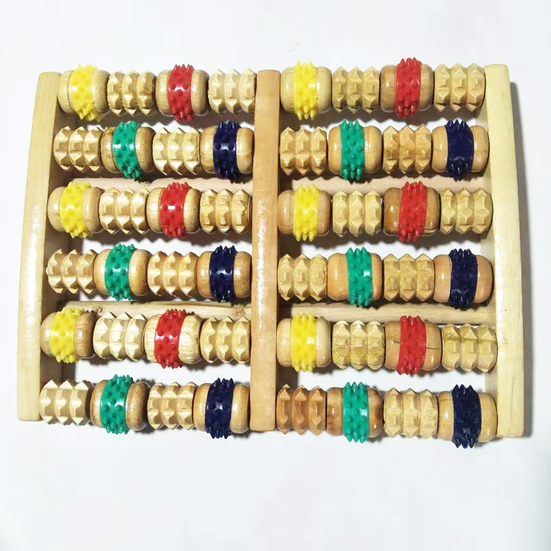 Picture of Supply wooden massager roller foot massager wooden L color six rows