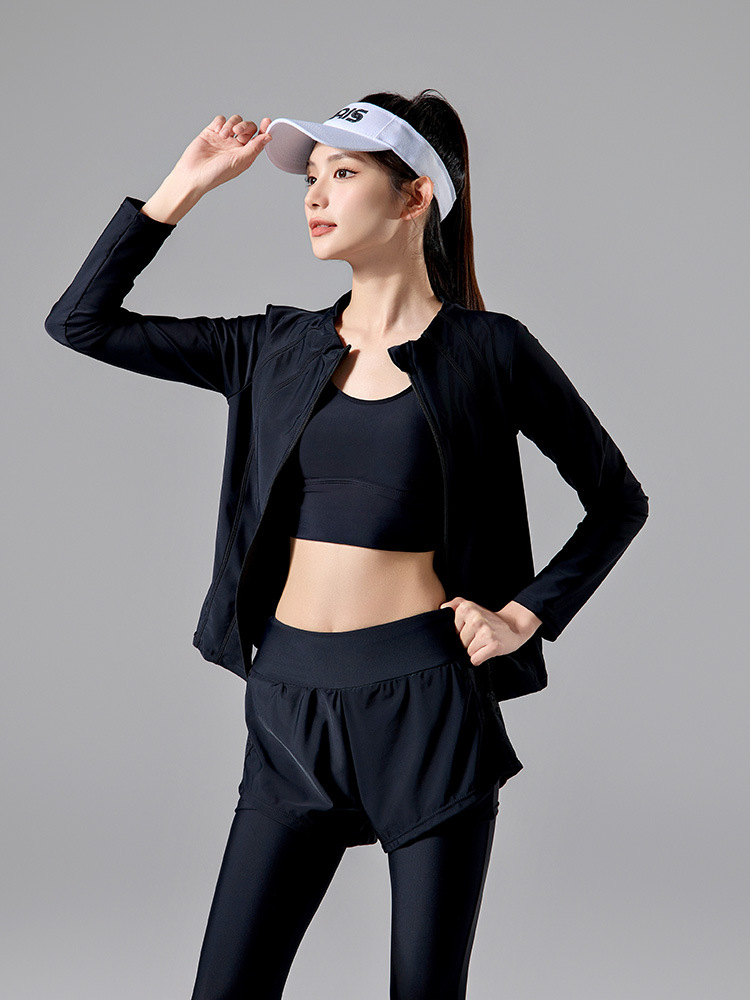 Slim-Fit Slim Sunscreen Long-Sleeved Trousers Quick-Dry Split Four-Piece Set Conservative Swimsuit Women's Snorkeling Surfing Diving Suit